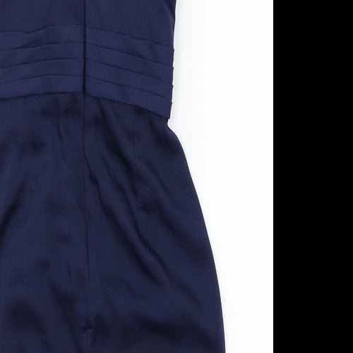 BCBGMAXAZRIA Womens Blue  Satin Bodycon  Size S