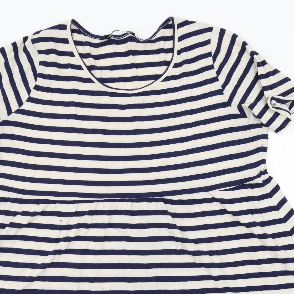 Atmosphere Womens Ivory Striped Jersey Skater Dress  Size 18