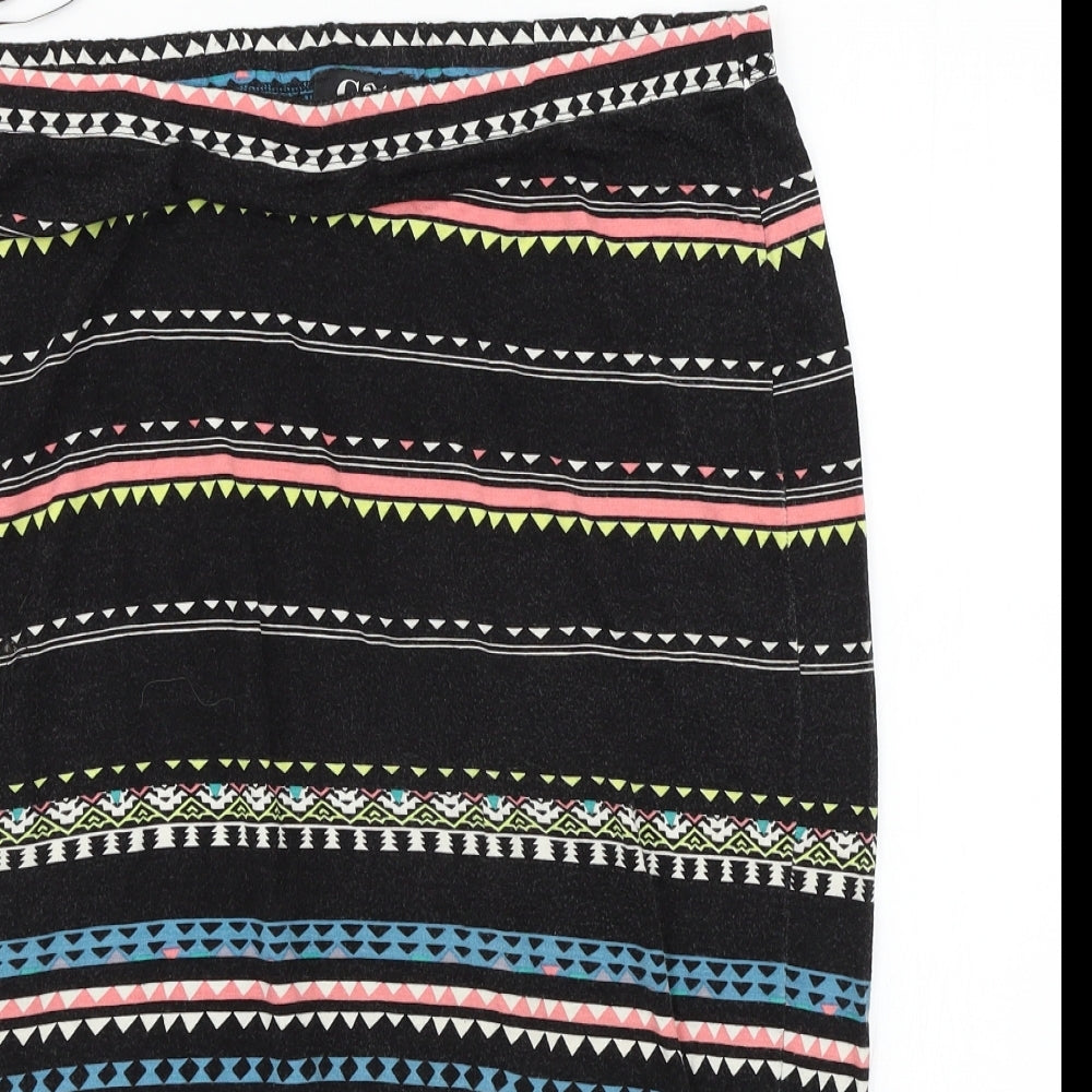 George Womens Black Striped Jersey Straight & Pencil Skirt Size 16