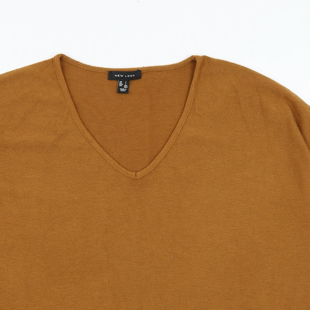 New Look Womens Brown  Jersey Basic T-Shirt Size L