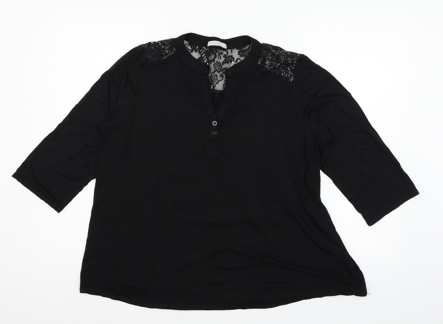George Womens Black  Jersey Basic T-Shirt Size 20