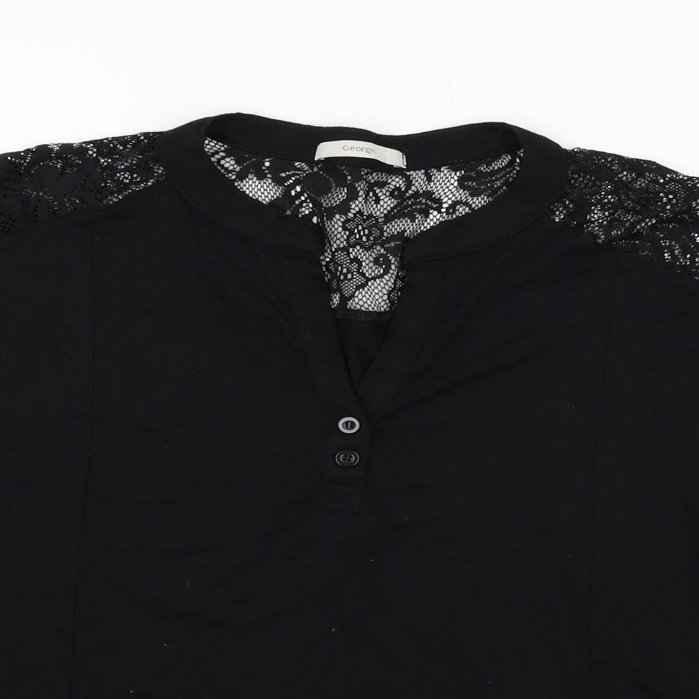 George Womens Black  Jersey Basic T-Shirt Size 20