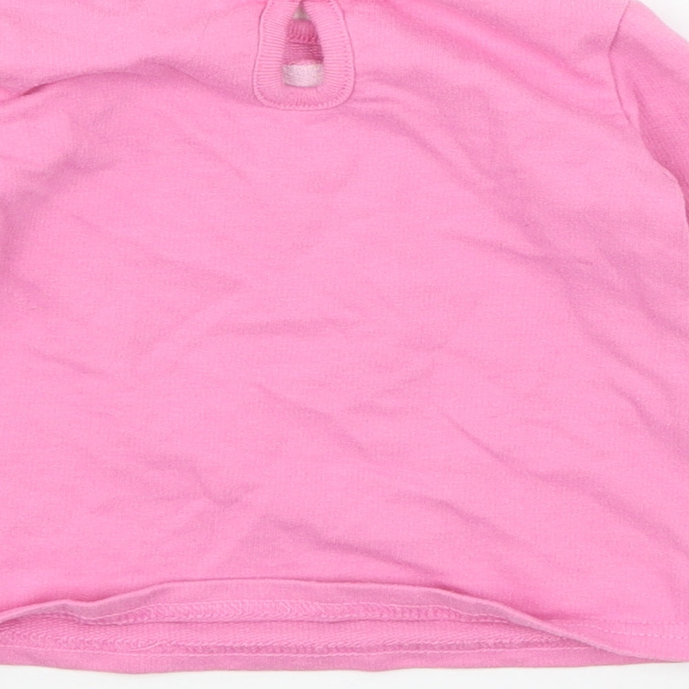 Preworn Girls Pink  Jersey Basic T-Shirt Size 6-9 Months  - Rabbit