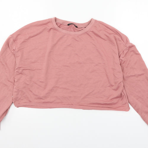 SheIn Womens Pink  Jersey Pullover Sweatshirt Size L