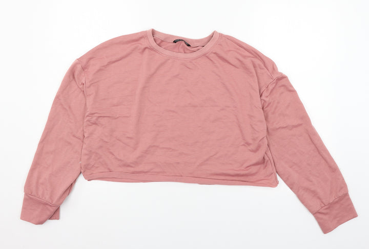 SheIn Womens Pink Jersey Pullover Sweatshirt Size L