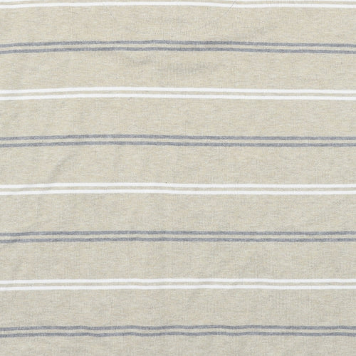 Blue Harbour Mens Beige Striped Jersey  Polo Size L