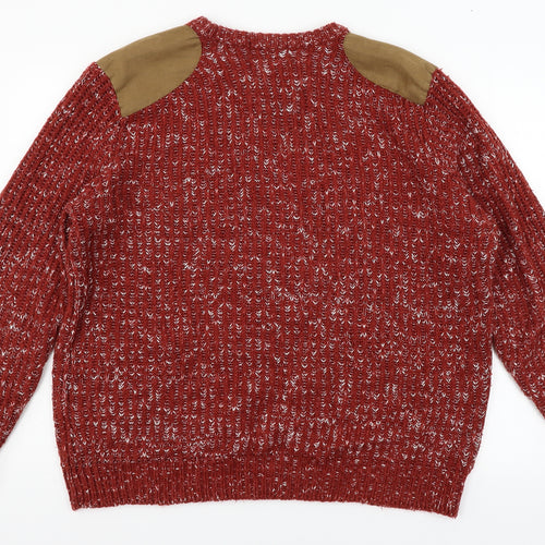Easy Mens Red  Knit Pullover Jumper Size XL