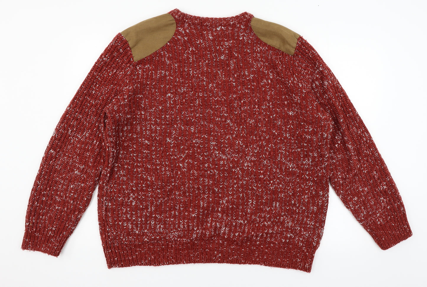 Easy Mens Red  Knit Pullover Jumper Size XL