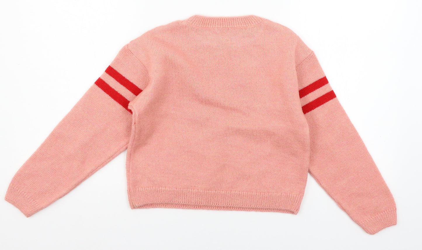NEXT Girls Pink  Knit Pullover Jumper Size 9 Years  - Love heart