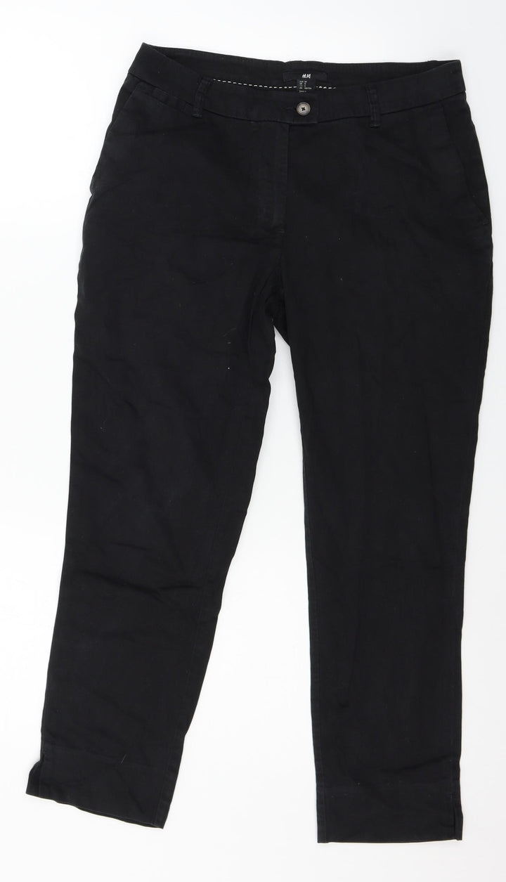 H&M Womens Black   Trousers  Size 10 L25 in
