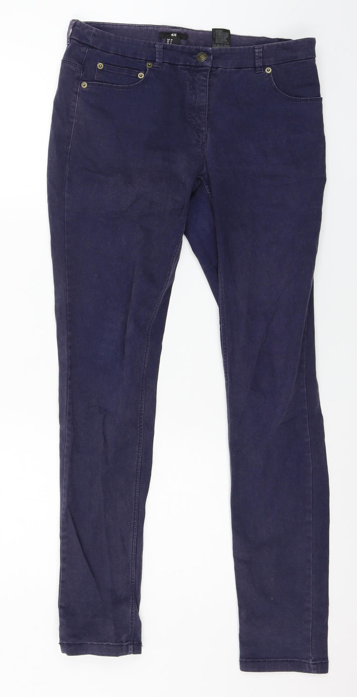 H&M Womens Blue Denim Skinny Jeans Size 10 L30 in