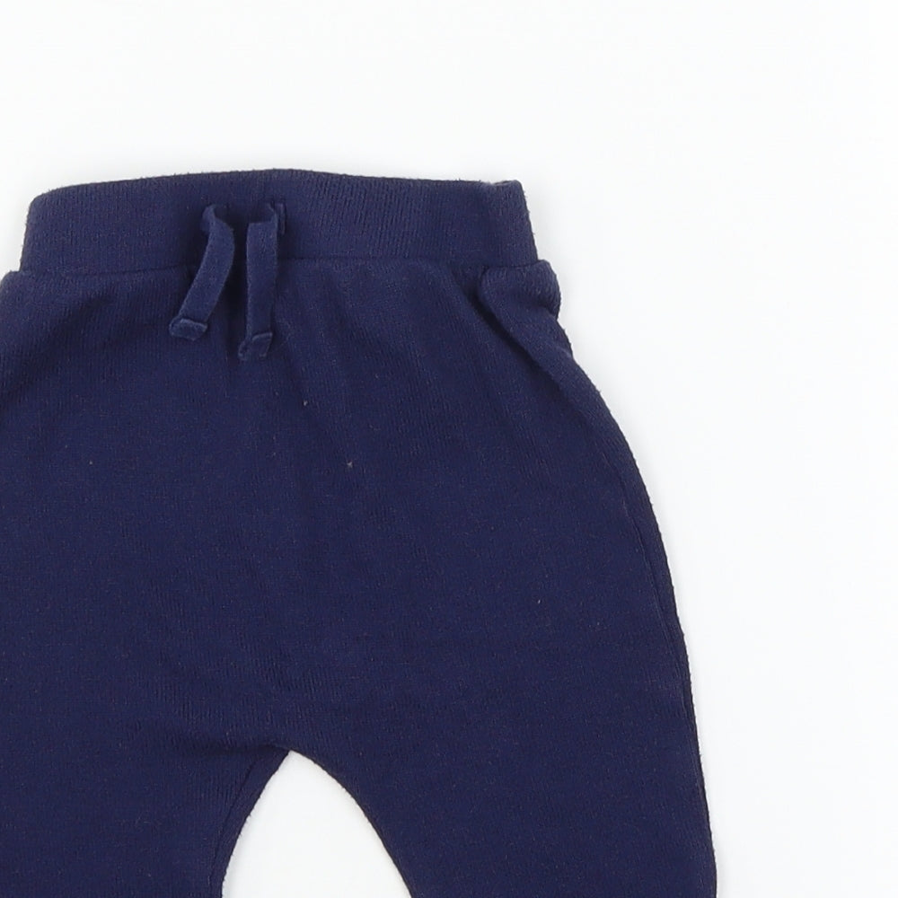 George Baby Blue  Knit Jogger Trousers Size 6-9 Months