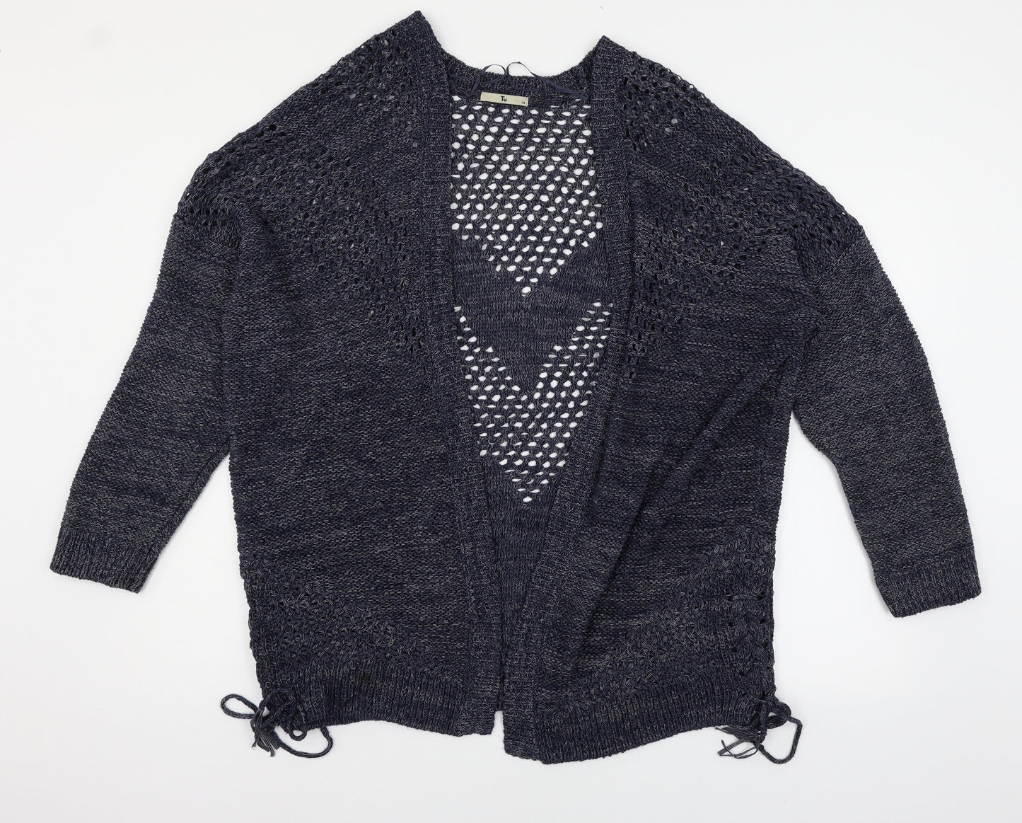 TU Womens Blue  Knit Cardigan Jumper Size 14