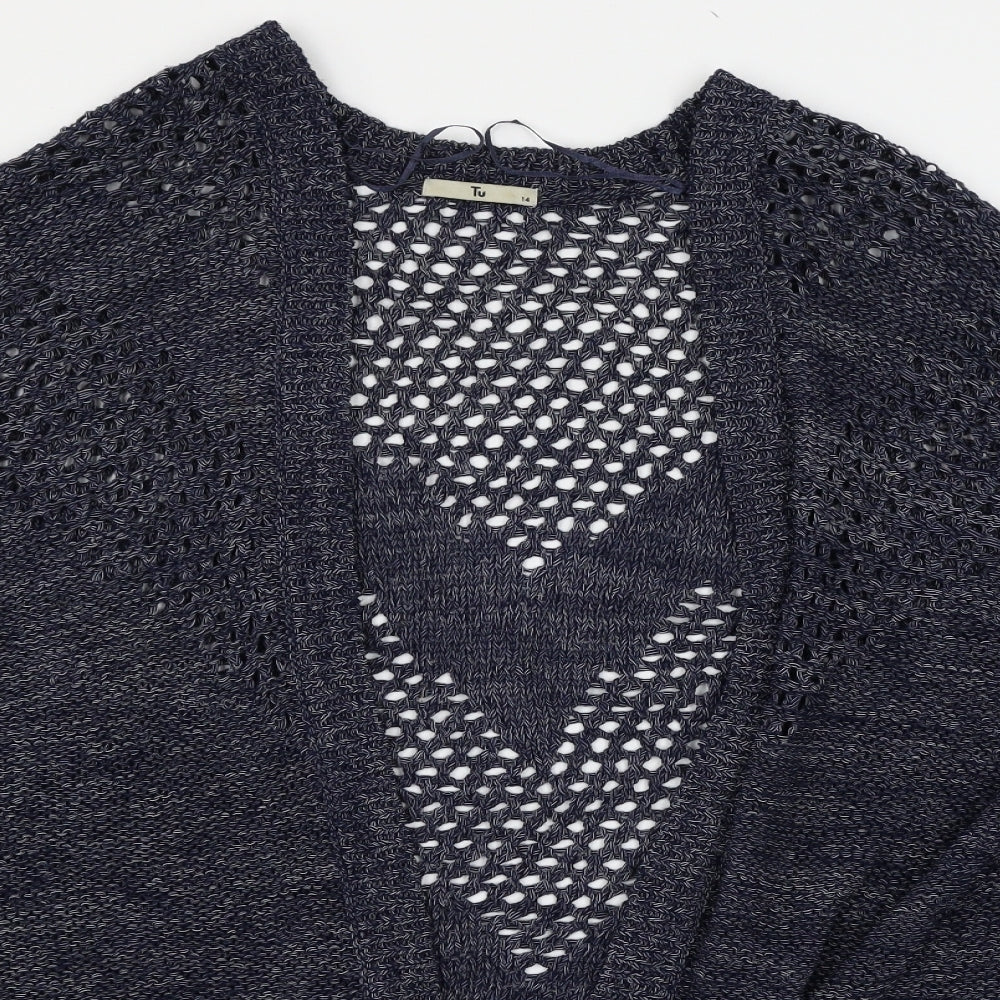 TU Womens Blue  Knit Cardigan Jumper Size 14
