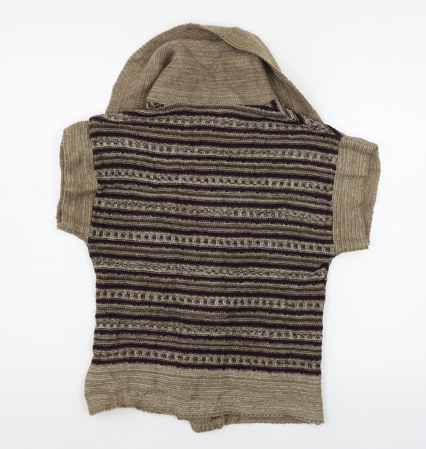 Warehouse Womens Brown Striped Knit Cardigan Jumper Size 6