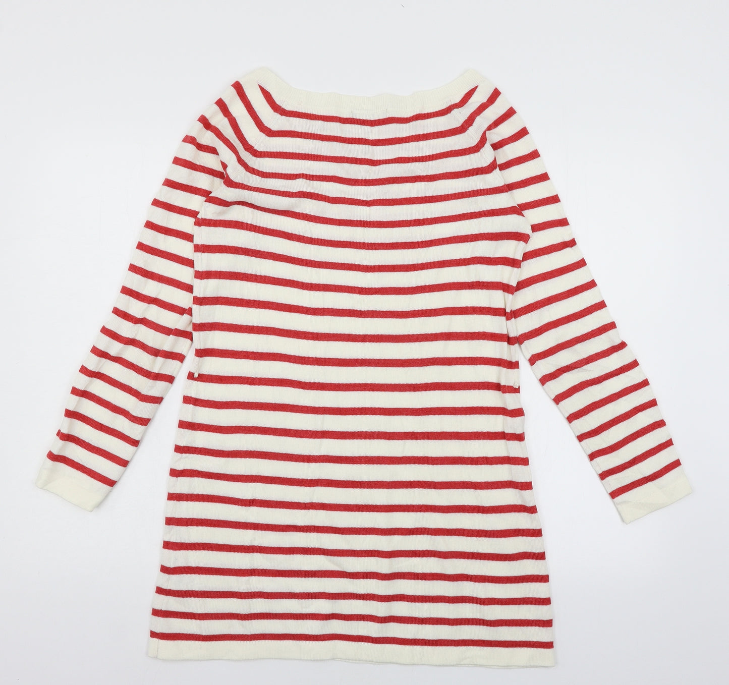 TU Womens Ivory Striped Knit Jumper Dress  Size 10