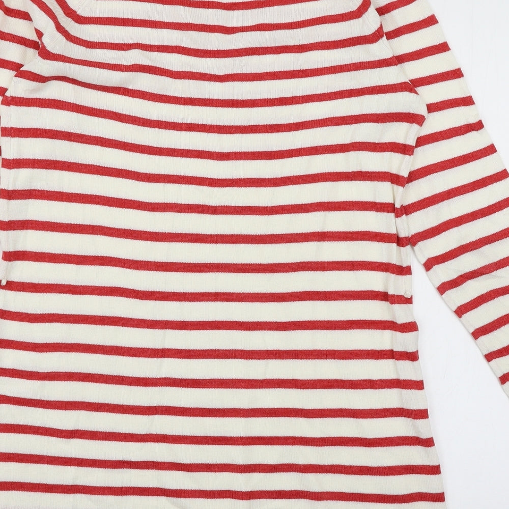 TU Womens Ivory Striped Knit Jumper Dress  Size 10