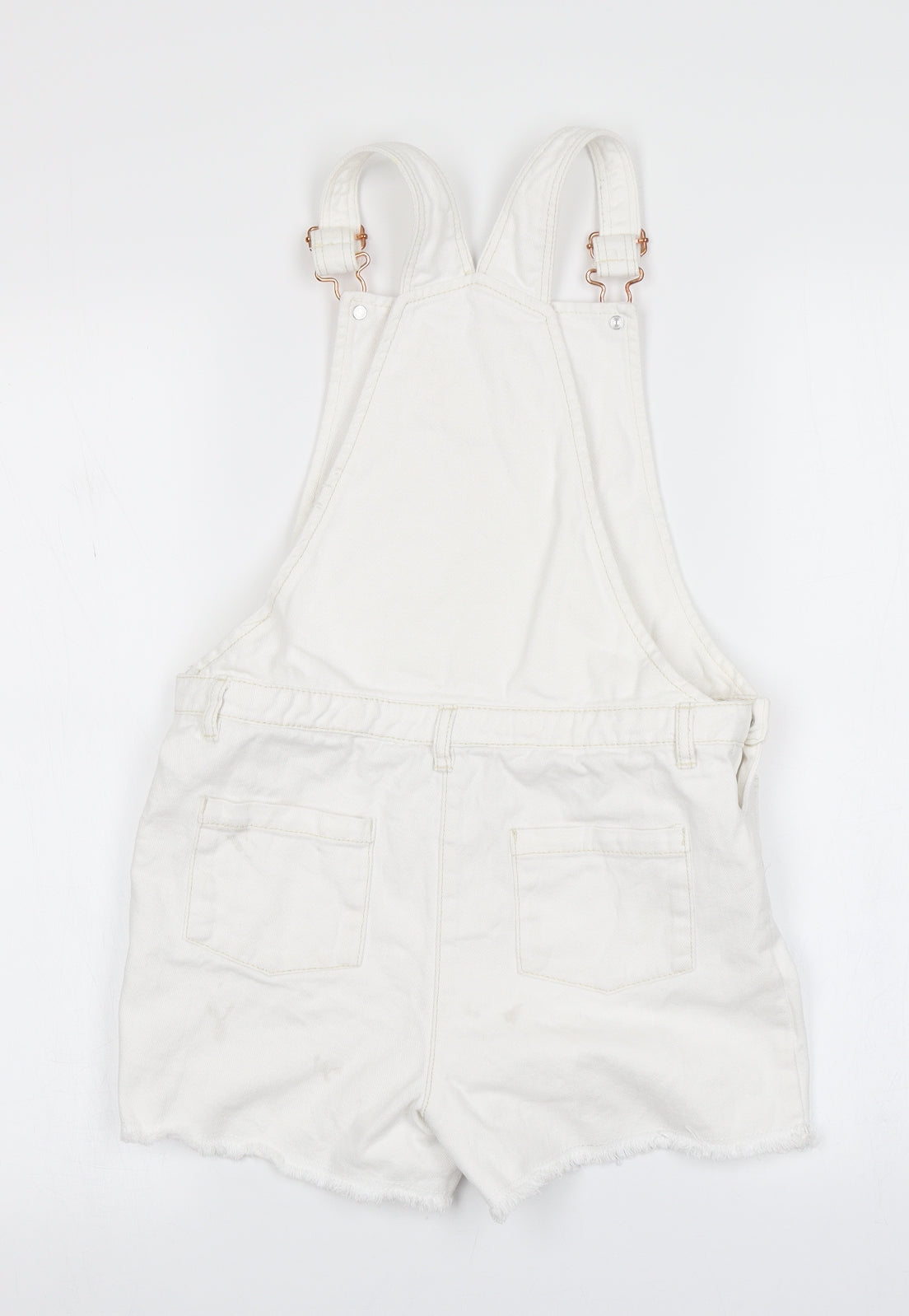 TU Girls White  Denim Dungaree One-Piece Size 11 Years