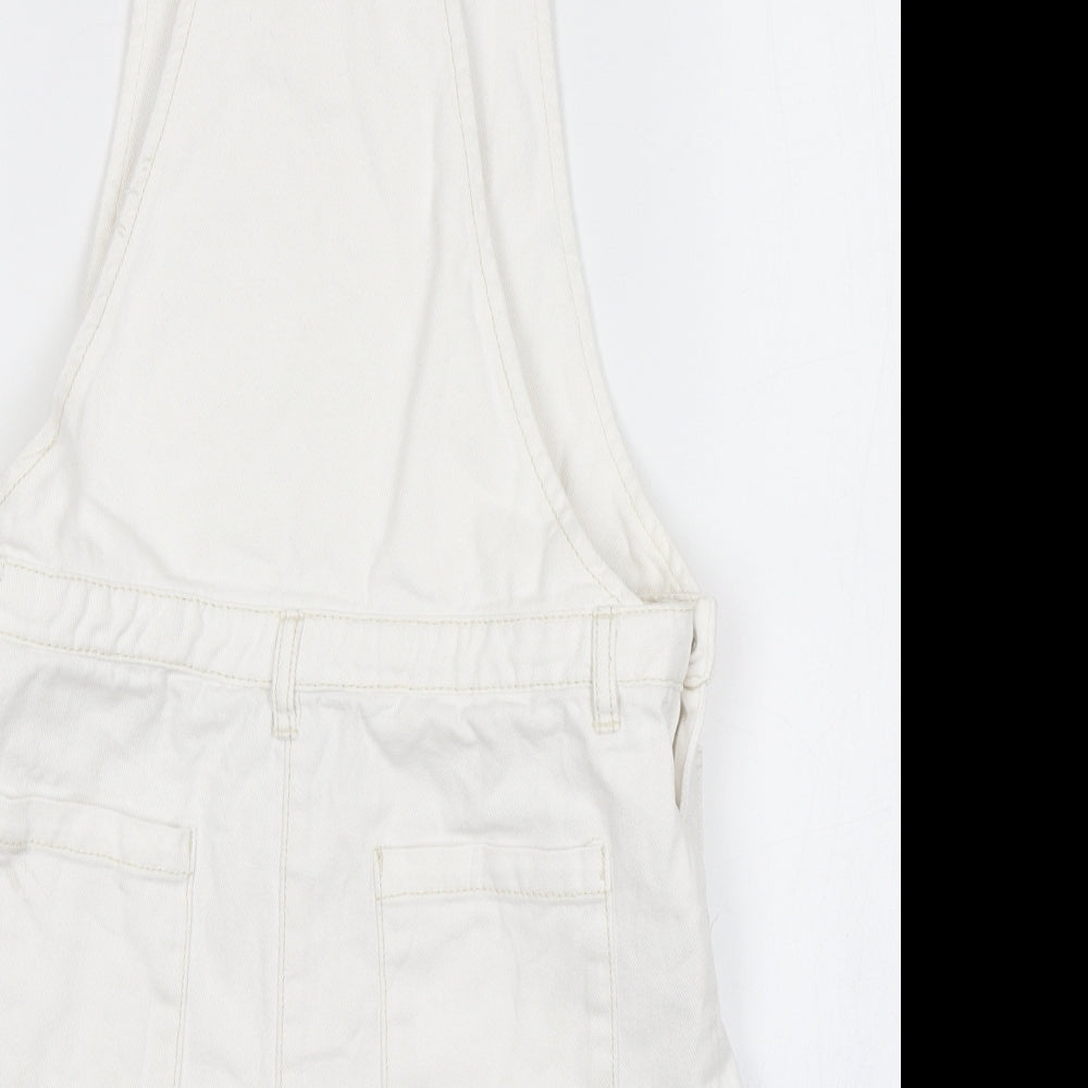 TU Girls White  Denim Dungaree One-Piece Size 11 Years
