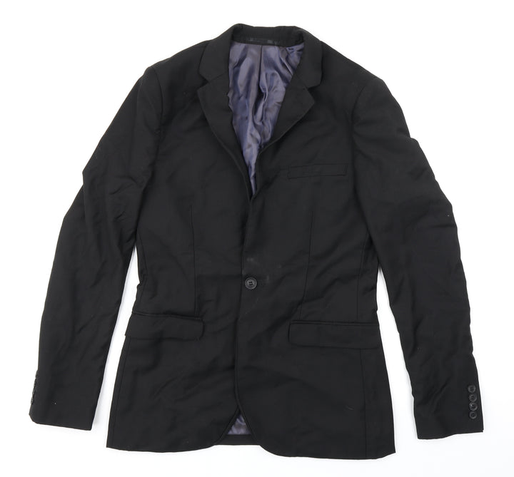 Topman Mens Black Jacket Blazer Size 36