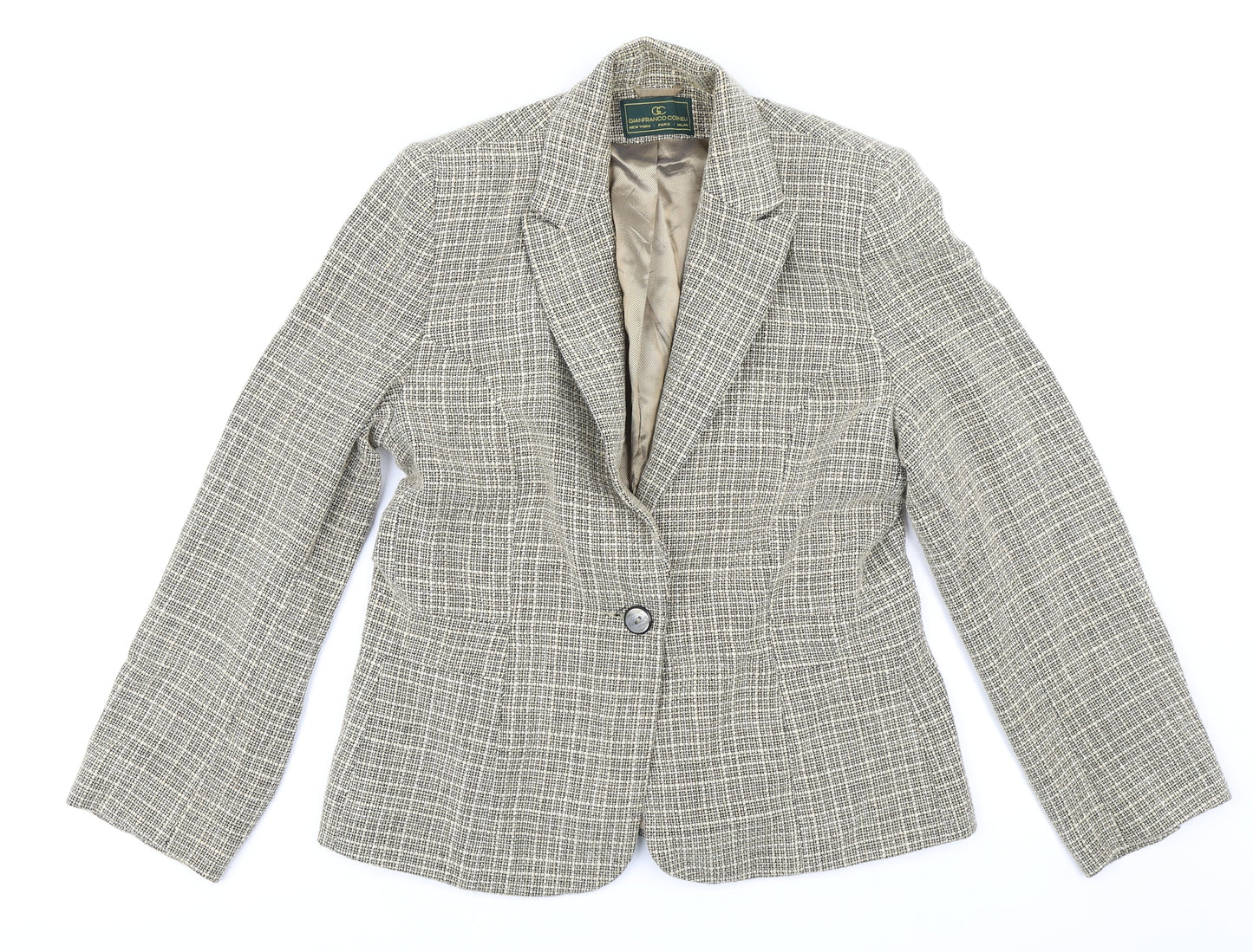 Gianfranco Corneli Womens Beige   Jacket Blazer Size 12