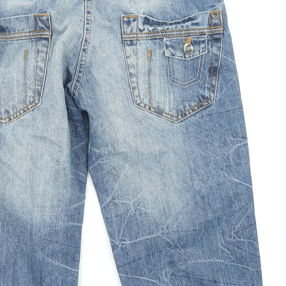 Falmer Womens Blue  Denim Cargo Shorts Size 10