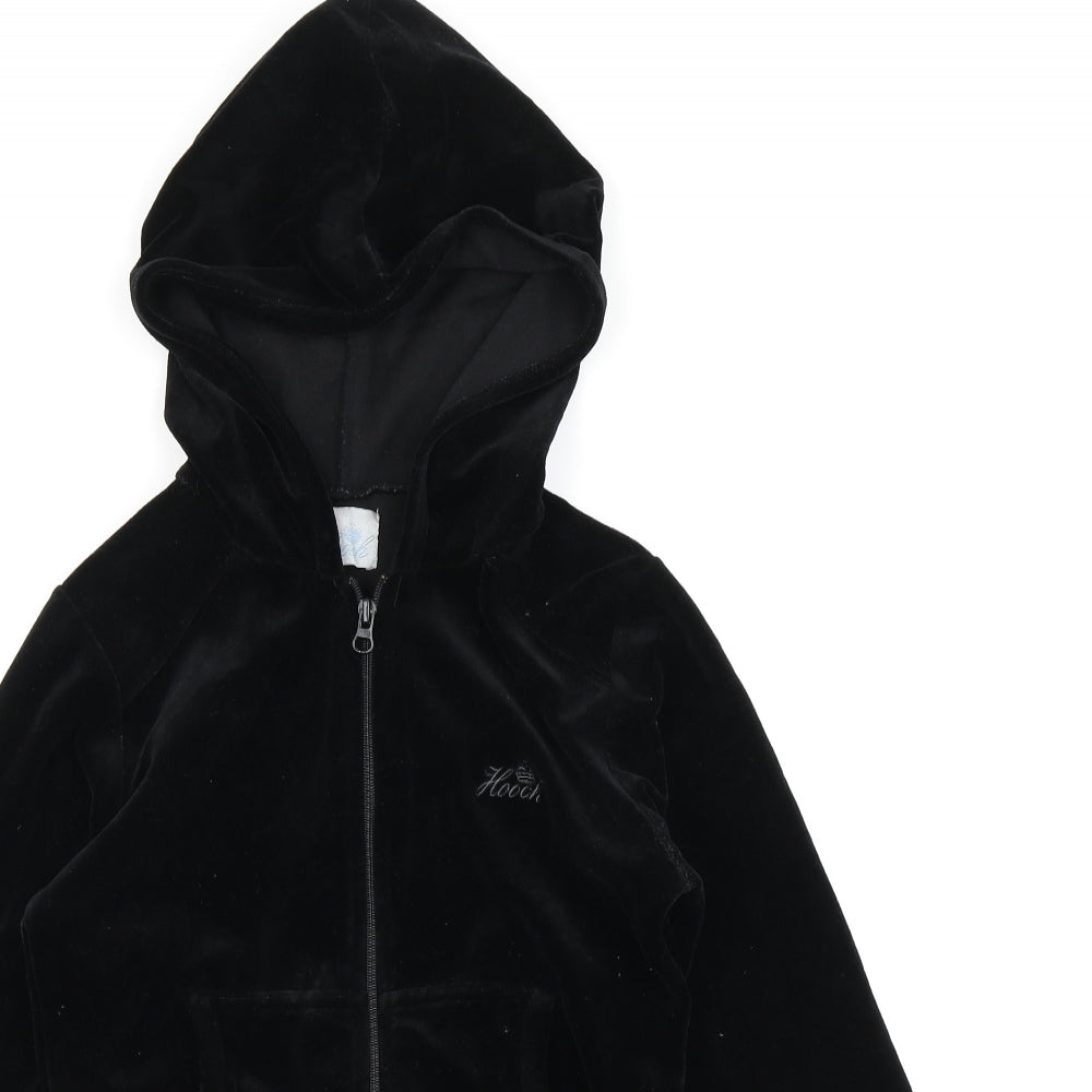 HOOCH Womens Black  Velour Jacket  Size 8