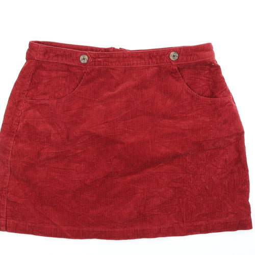 TU Womens Red  Corduroy A-Line Skirt Size 16