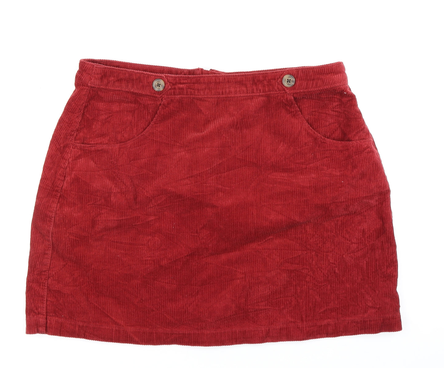 TU Womens Red  Corduroy A-Line Skirt Size 16