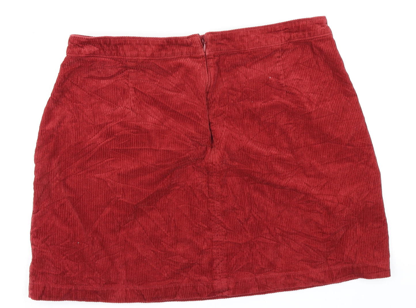 TU Womens Red  Corduroy A-Line Skirt Size 16
