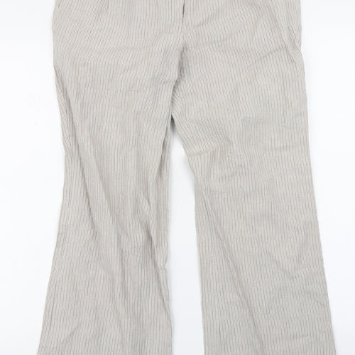 NEXT Womens Beige Striped  Trousers  Size 10 L28 in
