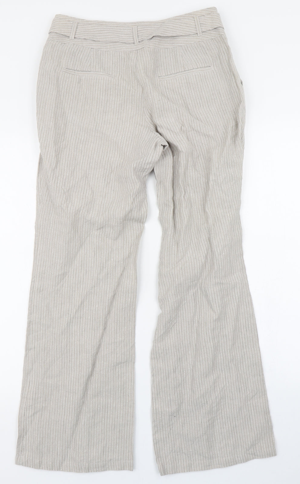 NEXT Womens Beige Striped  Trousers  Size 10 L28 in
