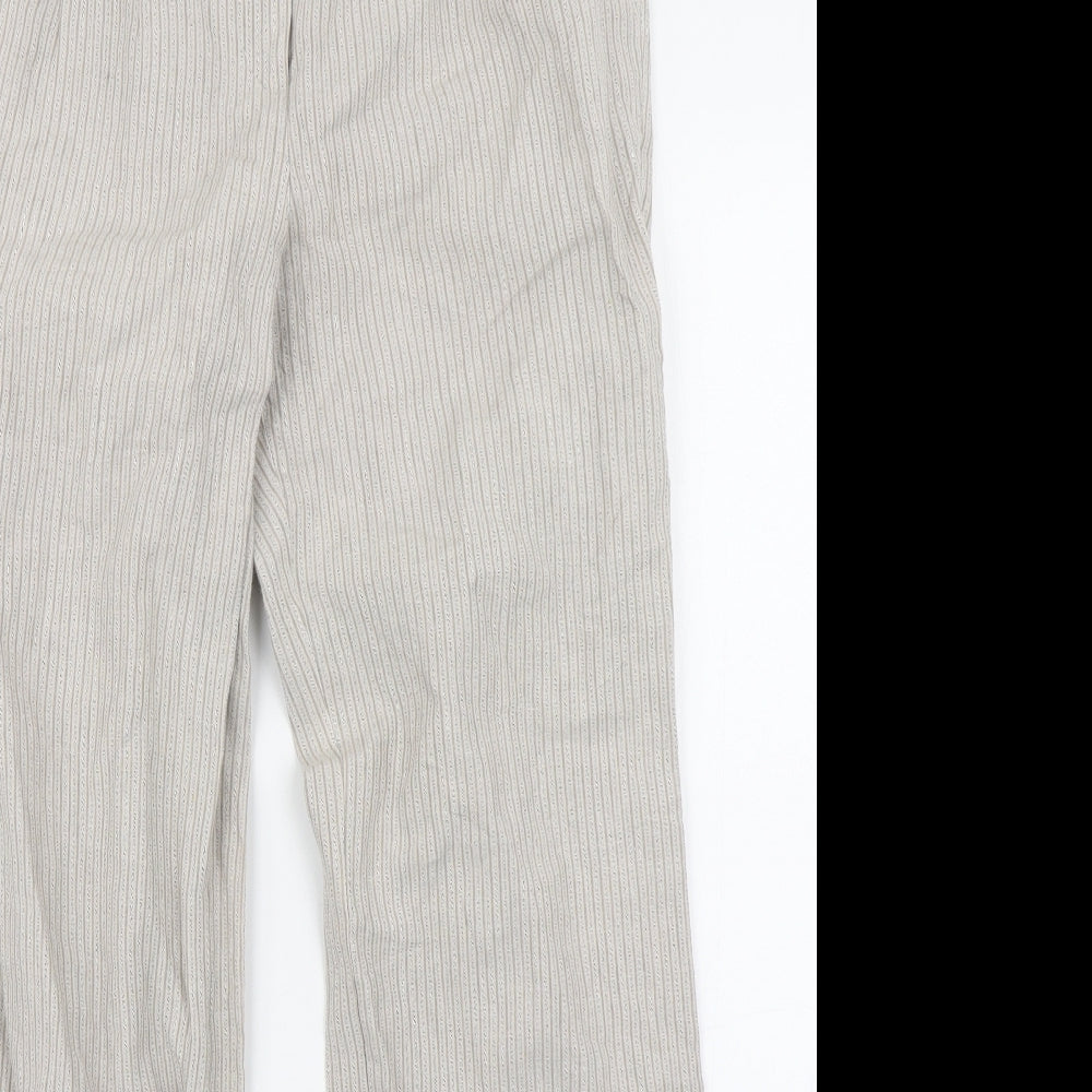 NEXT Womens Beige Striped  Trousers  Size 10 L28 in