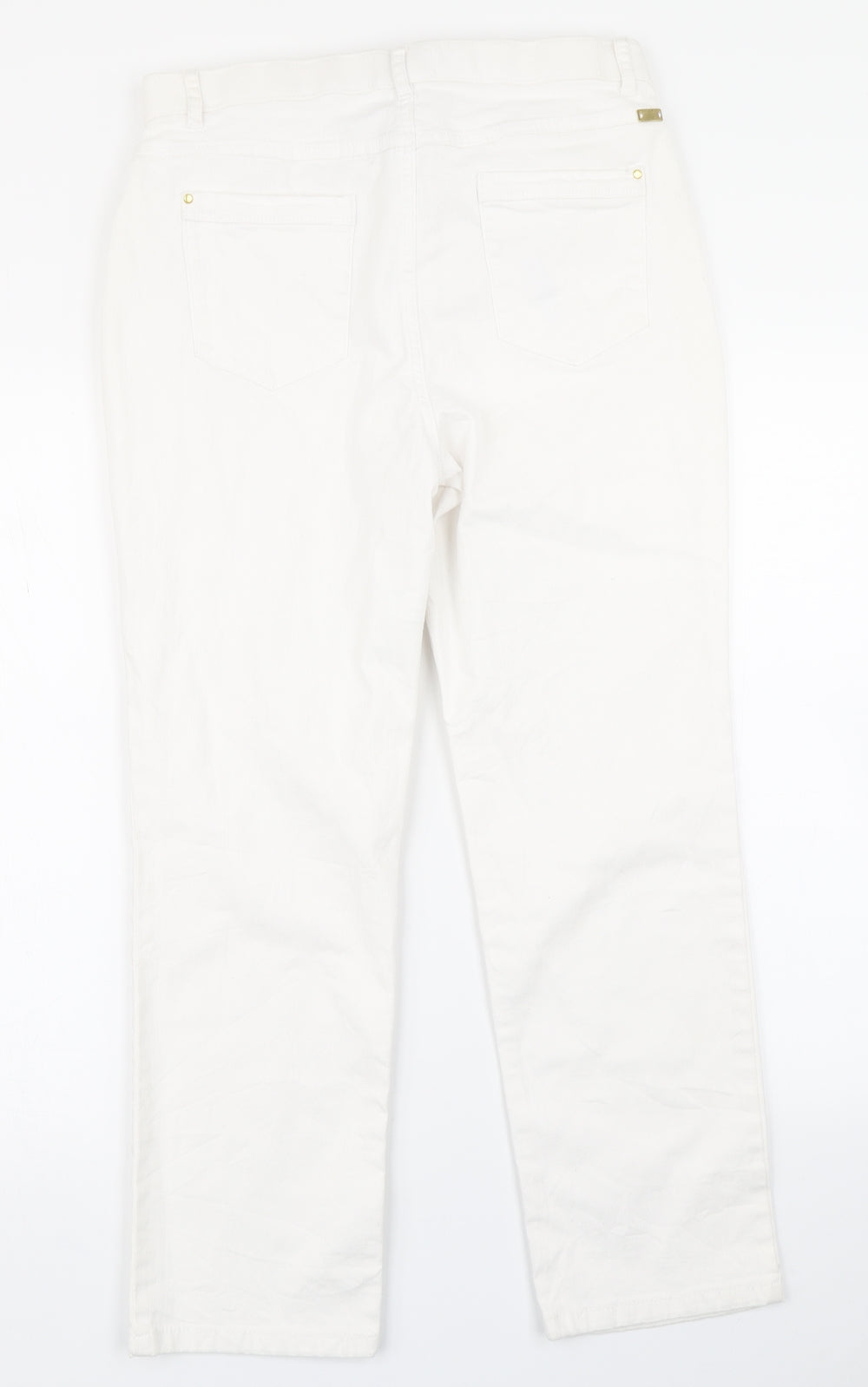 Classic Womens White  Denim Straight Jeans Size 12 L24 in
