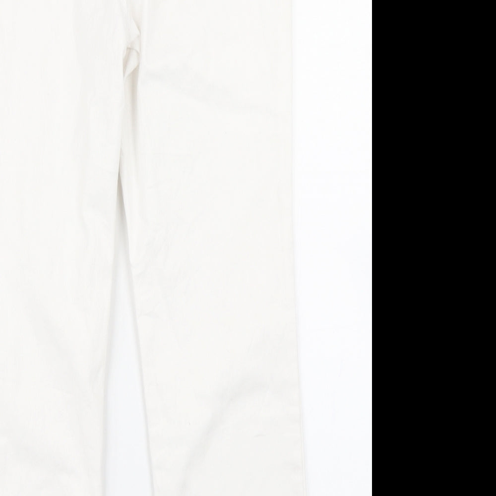Classic Womens White  Denim Straight Jeans Size 12 L24 in