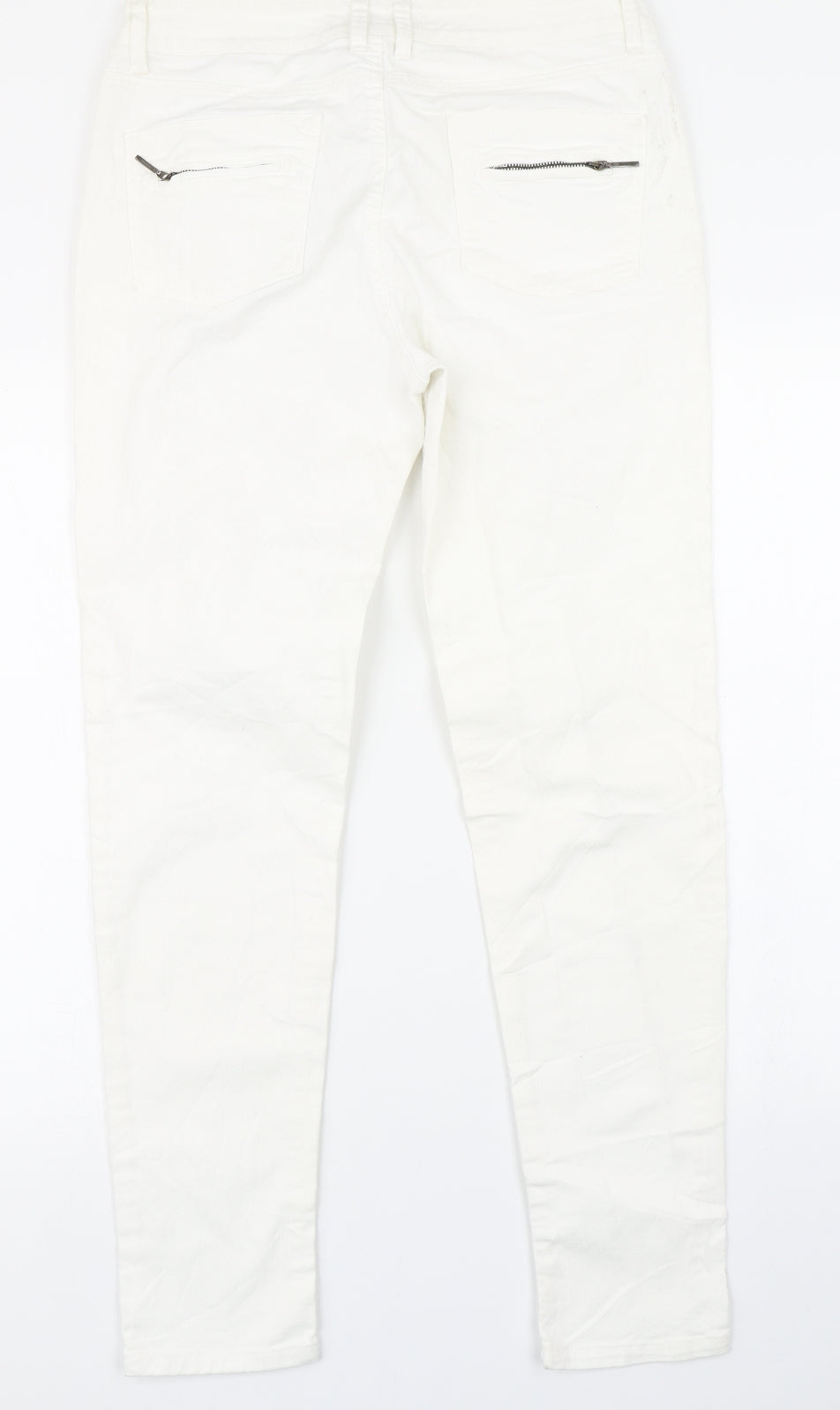 Zara Womens White  Denim Skinny Jeans Size 14 L29 in