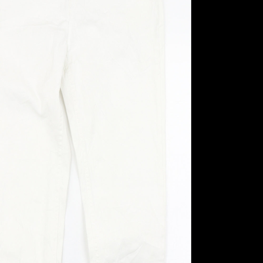 Zara Womens White  Denim Skinny Jeans Size 14 L29 in