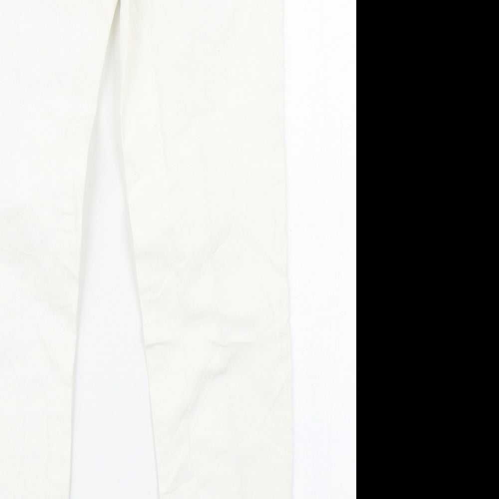 Zara Womens White  Denim Skinny Jeans Size 14 L29 in