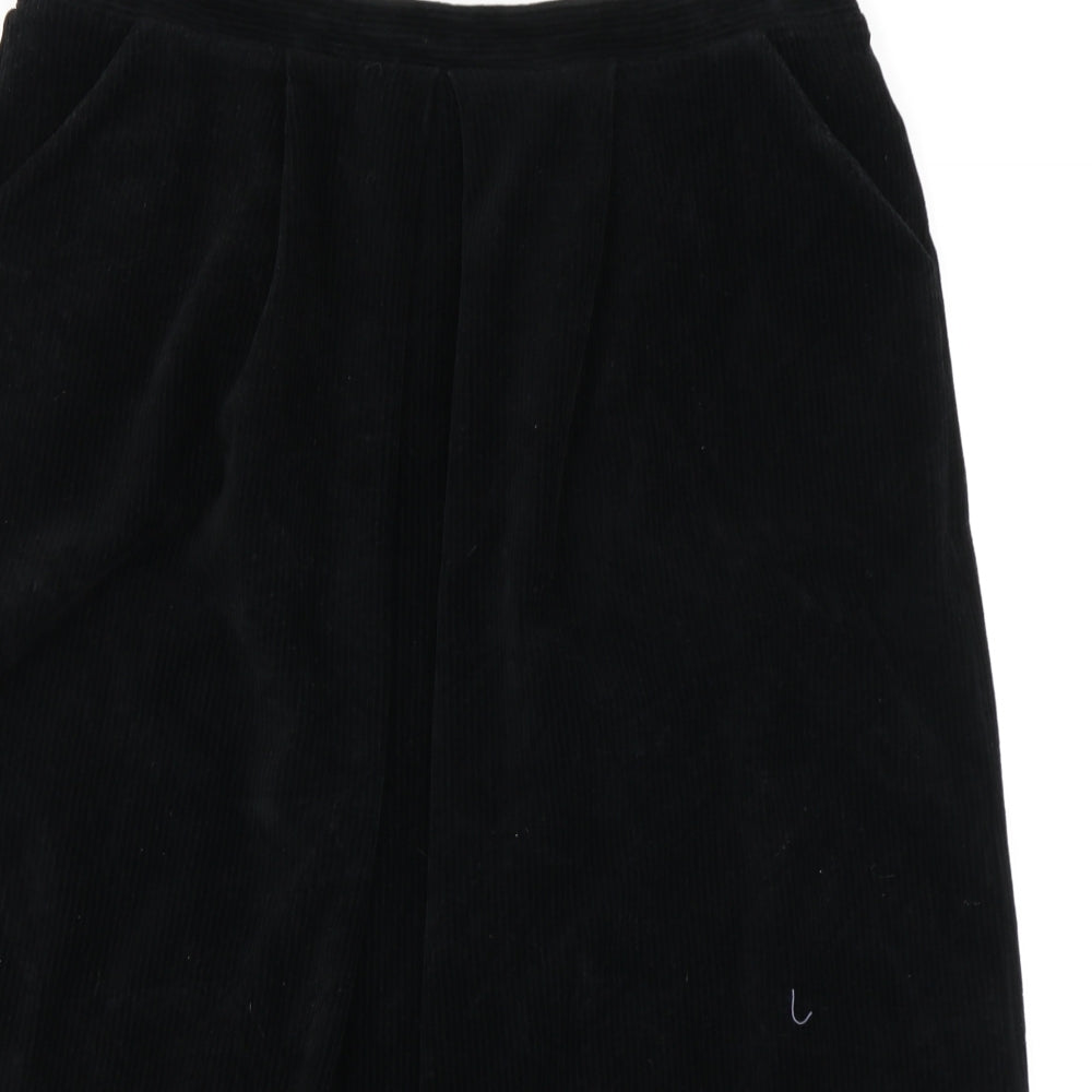 David Nieper Womens Black  Corduroy A-Line Skirt Size XL