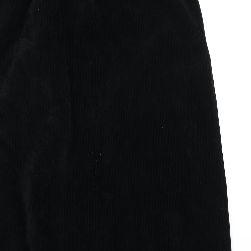 David Nieper Womens Black  Corduroy A-Line Skirt Size XL