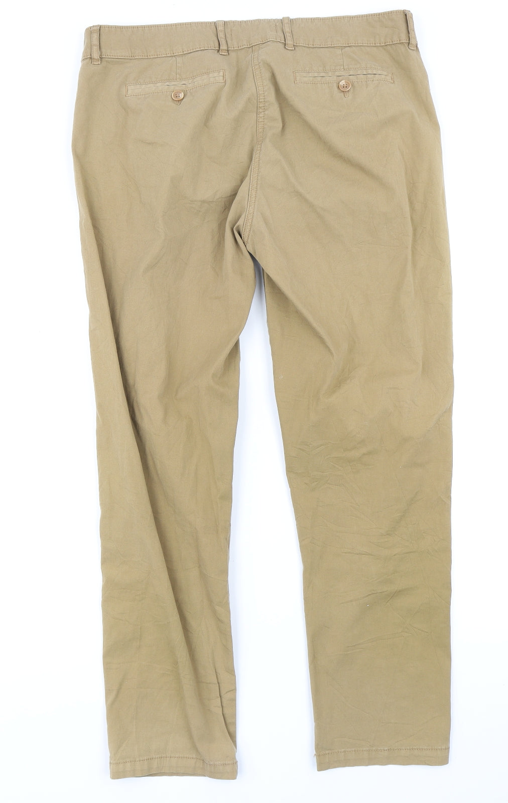 M&S Womens Brown   Chino Trousers Size 14 L26 in