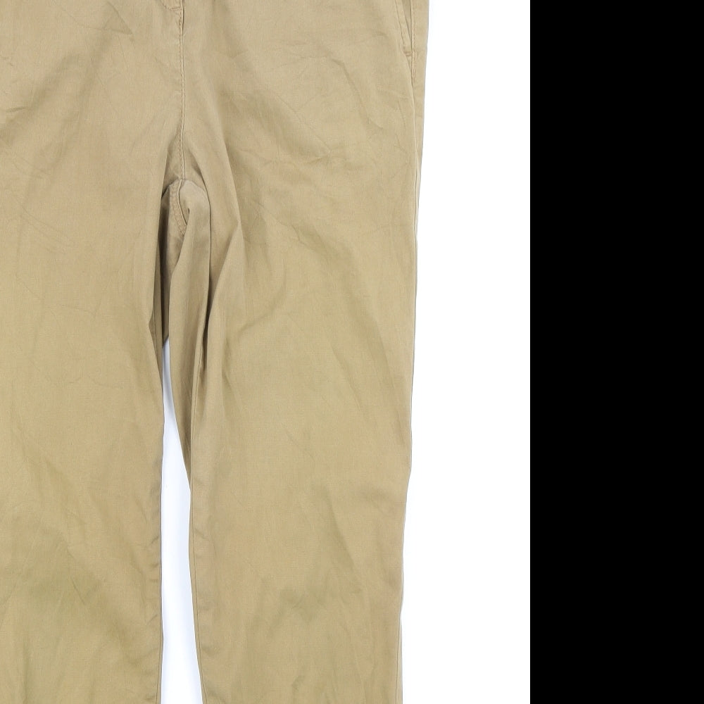 M&S Womens Brown   Chino Trousers Size 14 L26 in