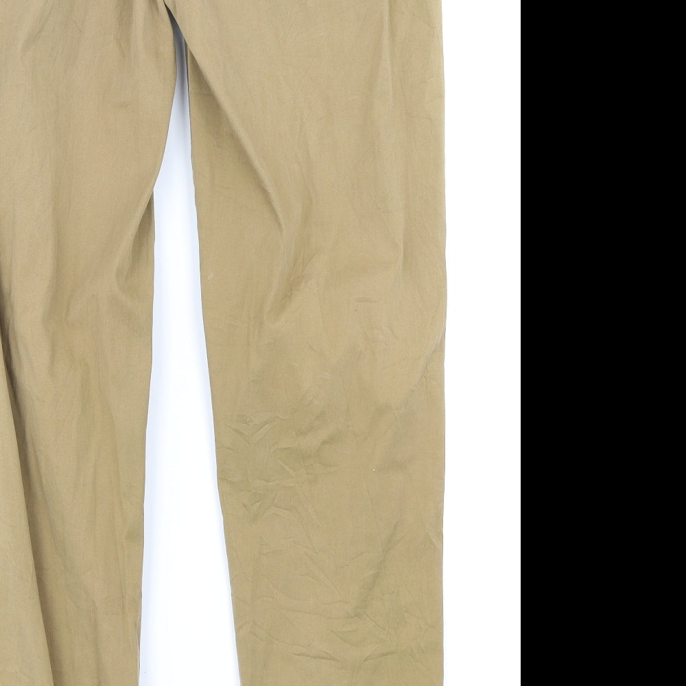 M&S Womens Brown   Chino Trousers Size 14 L26 in
