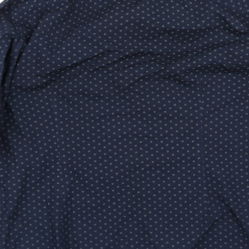 JACK & JONES Mens Blue Polka Dot   Button-Up Size M