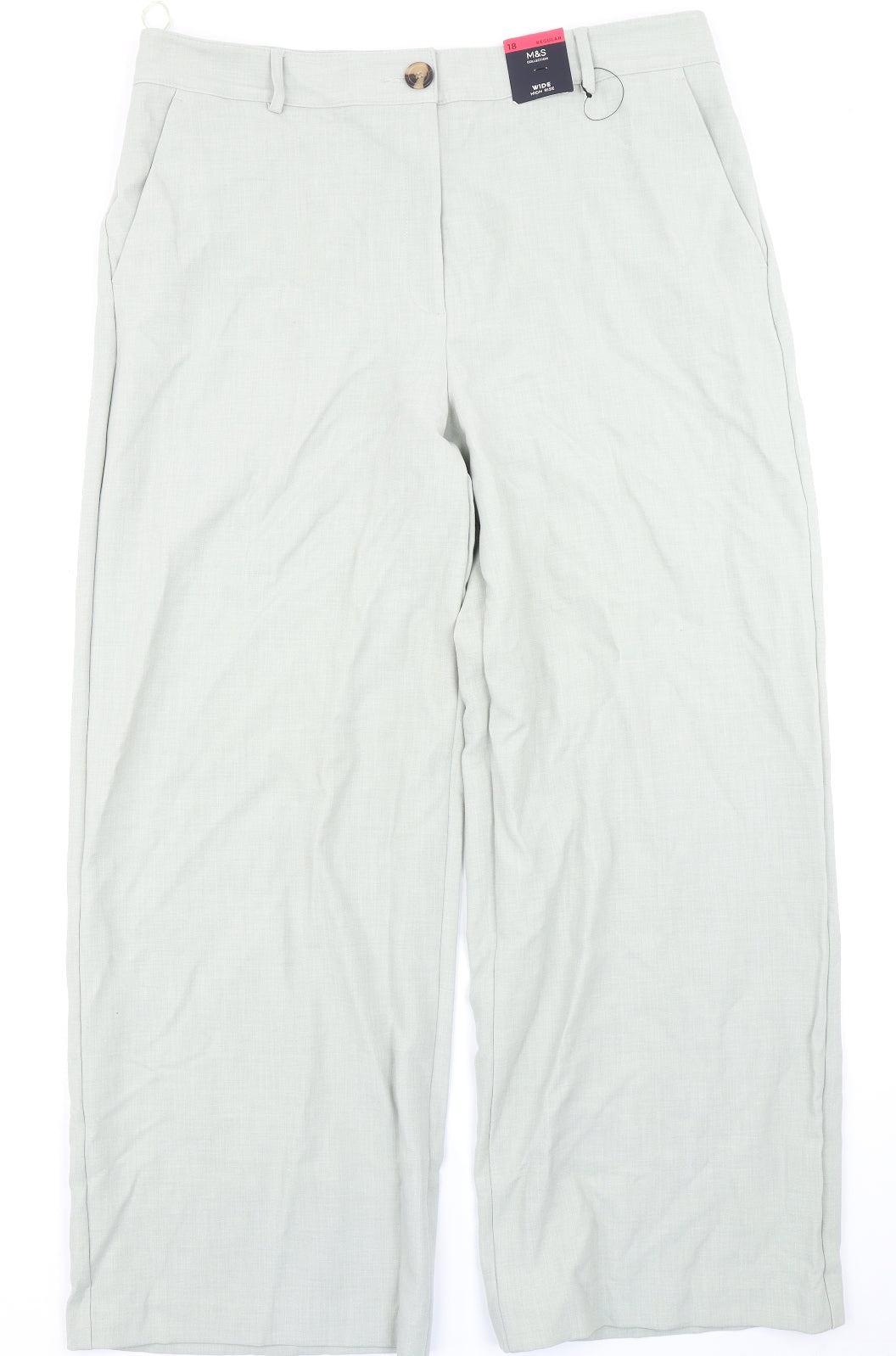 M&S Collection Womens Green   Trousers  Size 18 L28 in
