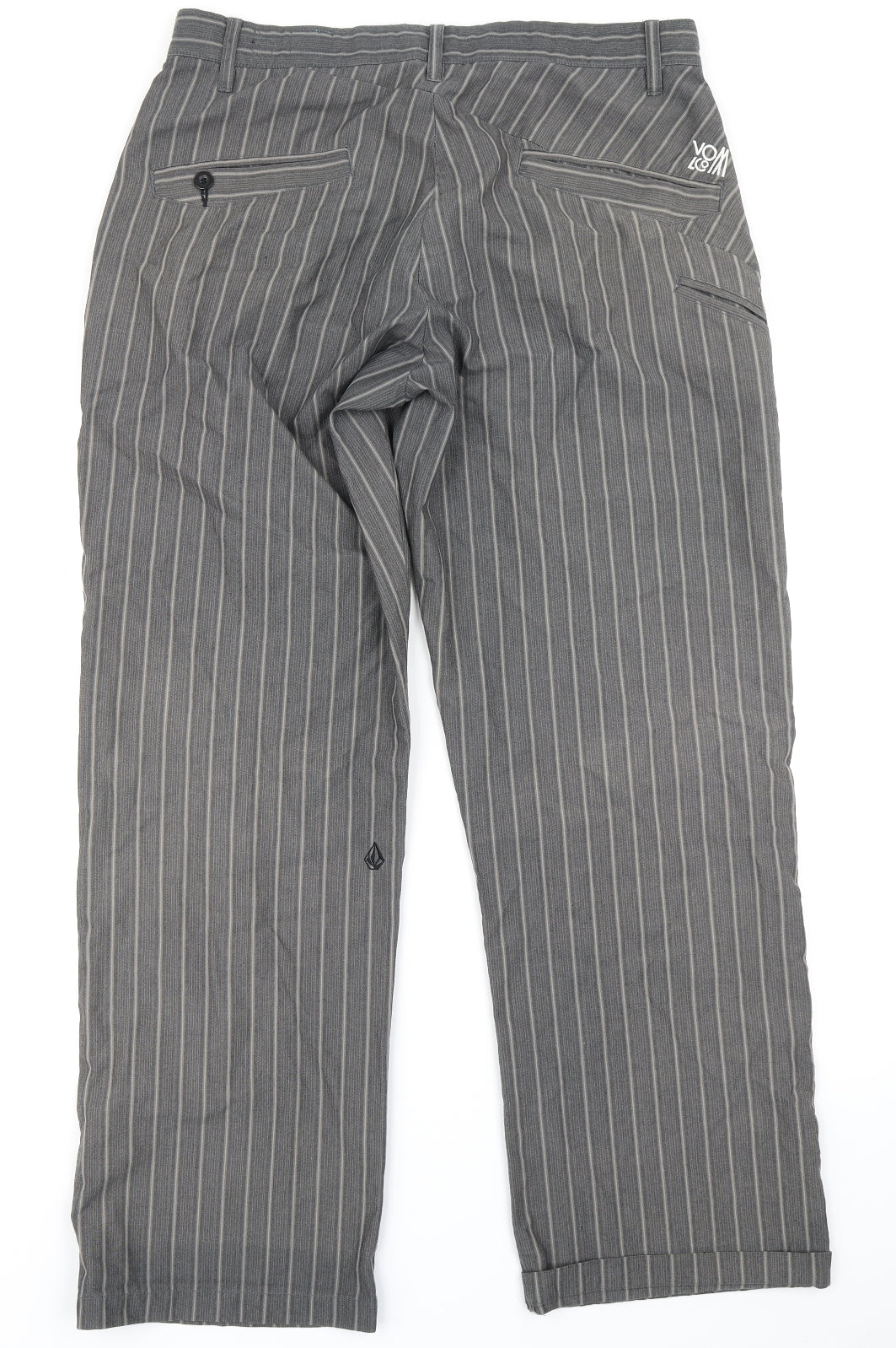 Volcom Mens Grey Striped  Trousers  Size 34 in L28 in