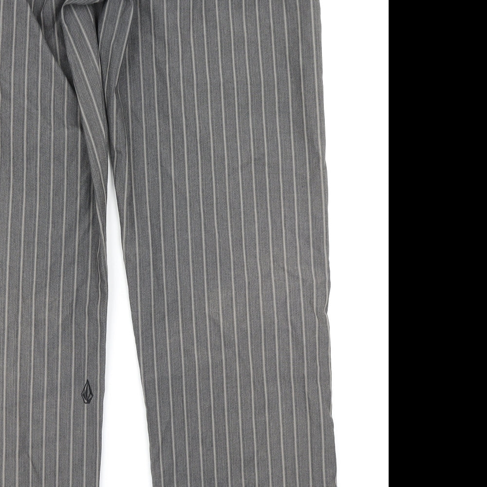 Volcom Mens Grey Striped  Trousers  Size 34 in L28 in