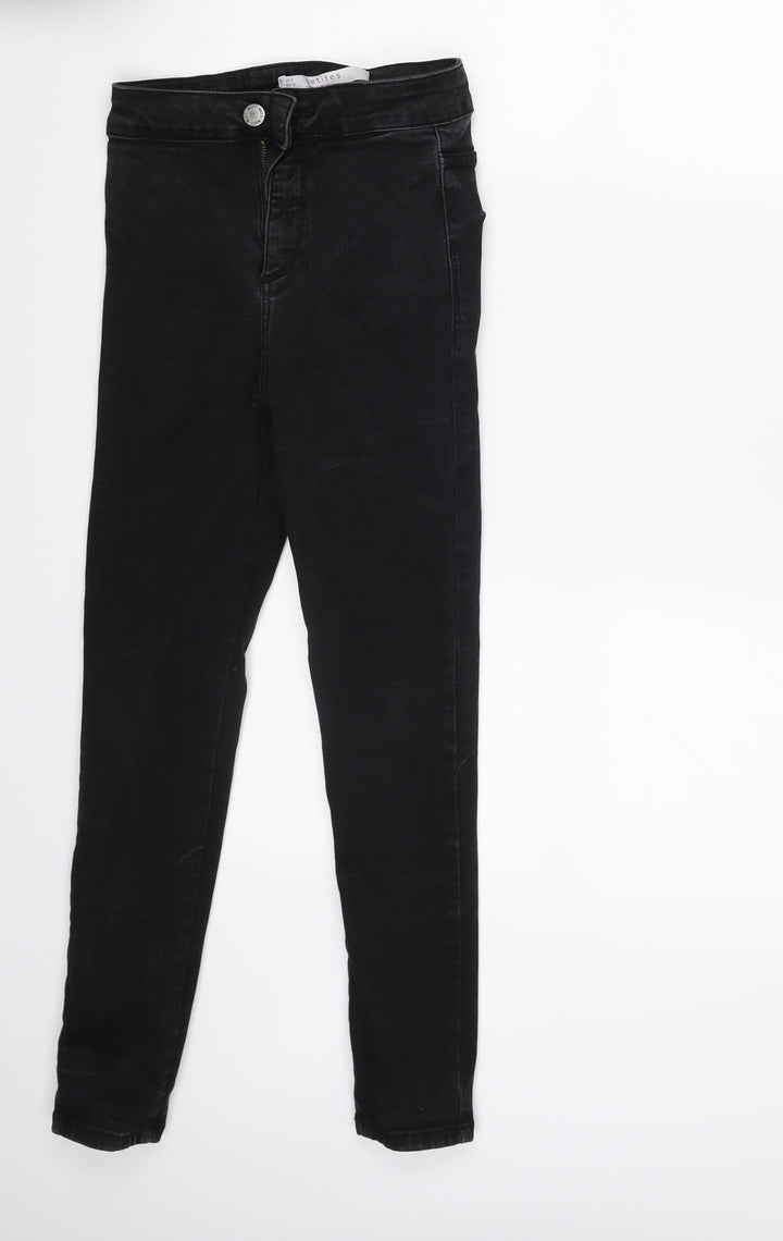Miss Selfridge Womens Black  Denim Skinny Jeans Size 8 L24 in