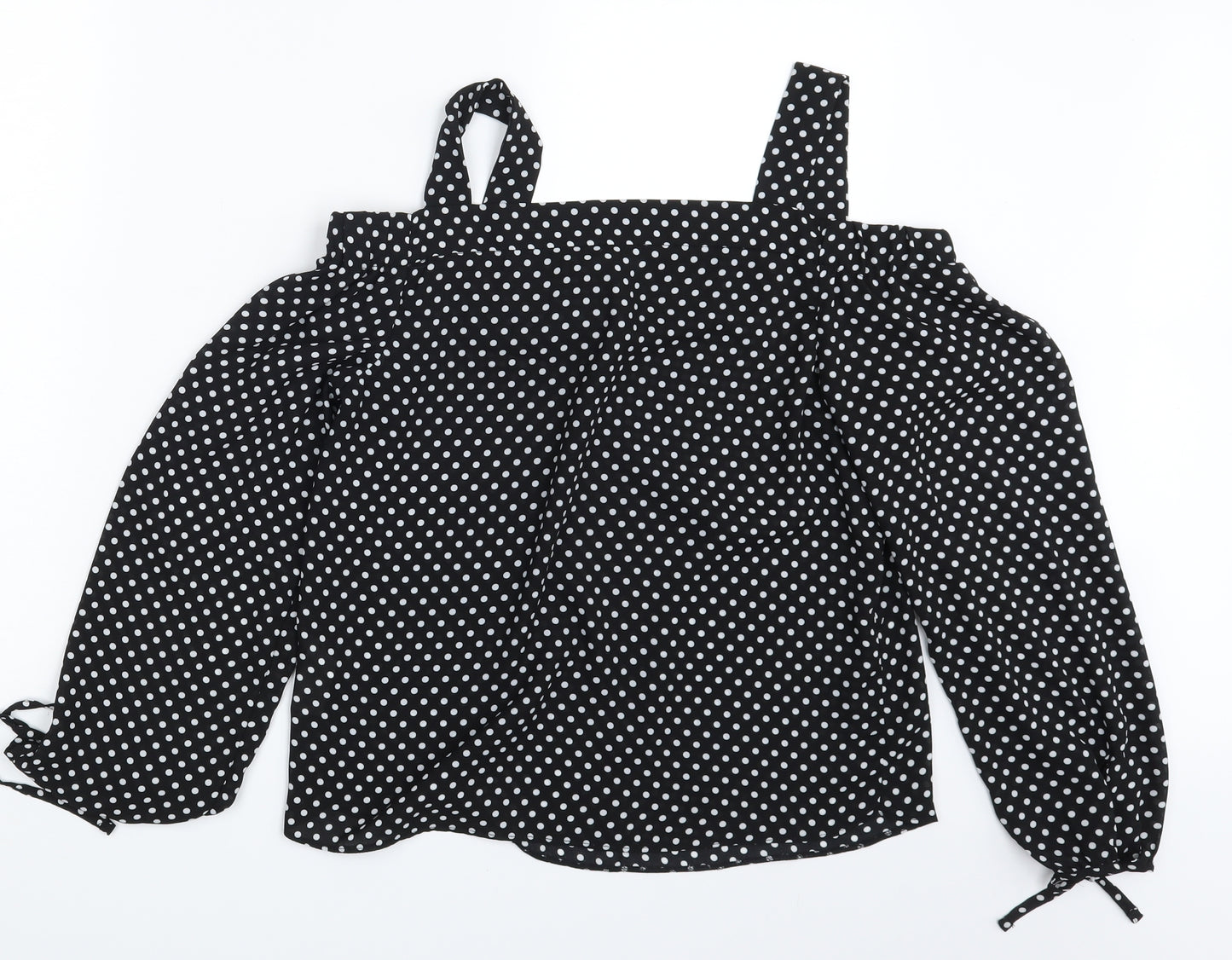 Atmosphere Womens Black Polka Dot  Basic Blouse Size 10