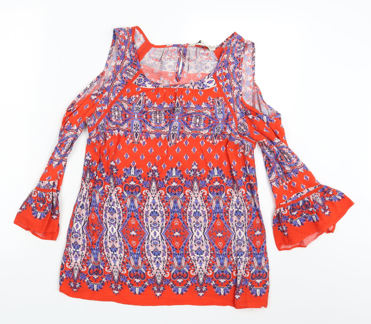 F&F Womens Multicoloured Argyle/Diamond  Basic Blouse Size 10